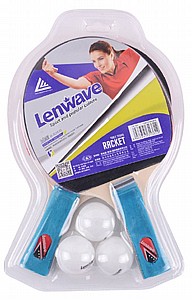 זוג מחבטי פינג פונג + 3 כדורי משחק LENWAVE זוג מחבטי פינג פונג + 3 כדורי משחק LENWAVE