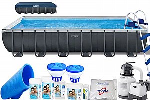 חבילת BASIC בריכה לגינה מלבנית אולטרה INTEX דגם 26364B חבילת BASIC בריכה לגינה מלבנית אולטרה INTEX דגם 26364B