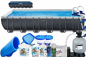 חבילת הכל כלול בריכה מלבנית אולטרה INTEX דגם 26364P חבילת הכל כלול בריכה מלבנית אולטרה INTEX דגם 26364P