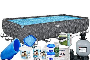חבילת הכל כלול בריכה מלבנית אולטרה BESTWAY דגם 561KG-P חבילת הכל כלול בריכה מלבנית אולטרה BESTWAY דגם 561KG-P